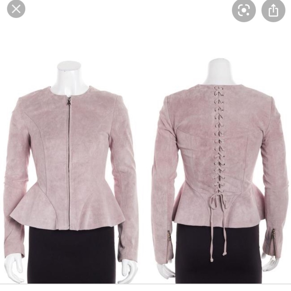 INTERMIX Sofie Blush Suede Jacket